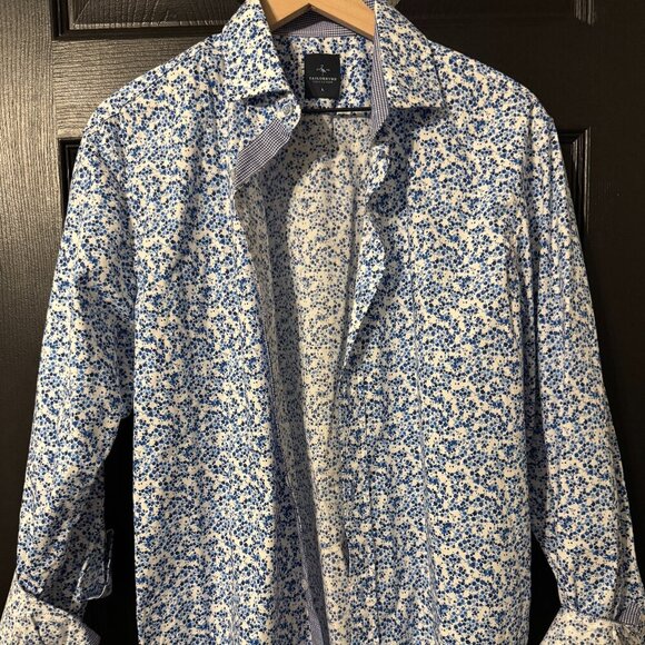 Taylor Byrd Other - Mens Taylor Byrd Collection Long Sleeve Button Down Blue Floral